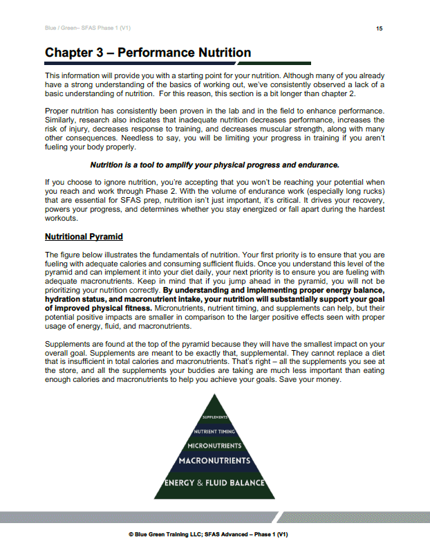 Special Forces Assessment & Selection (SFAS) Progression