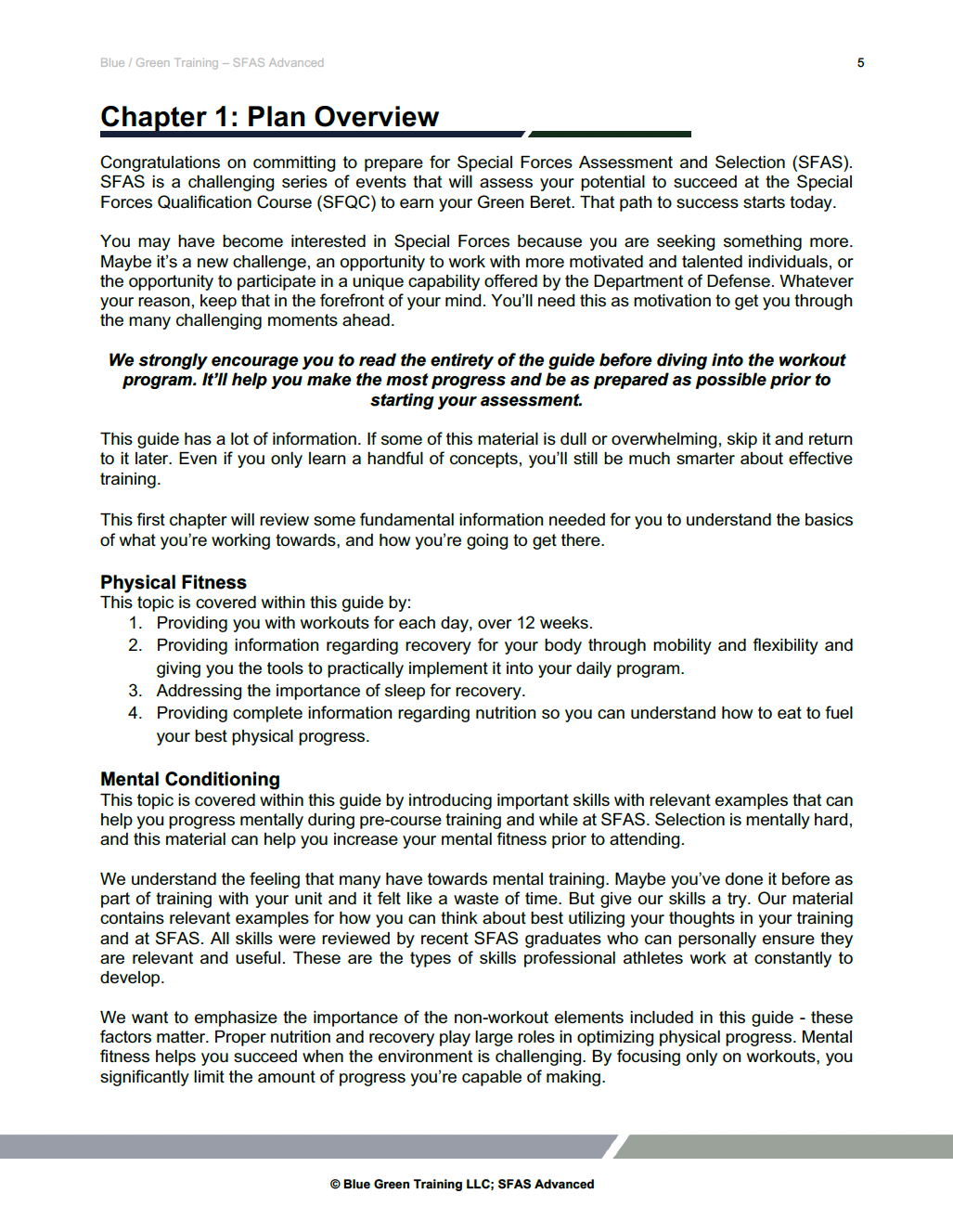 Special Forces Assessment & Selection (SFAS) 5