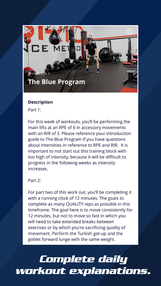 The Blue Program – Blue / Green Training