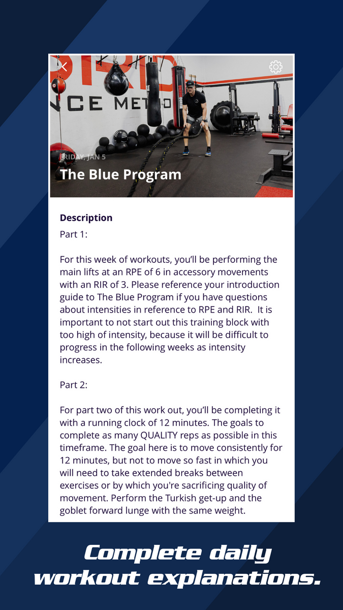 The Blue Program – Blue / Green Training