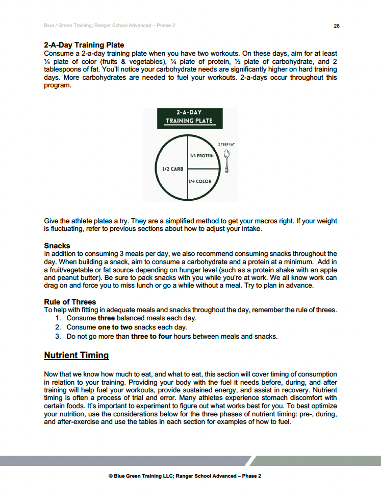 BLUE / GREEN TRAINING - RANGER SCHOOL TRAINING