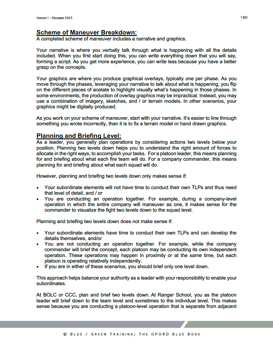 OPORD Blue Book | Complete TLP & OPORD Guide for BOLC, Ranger School ...