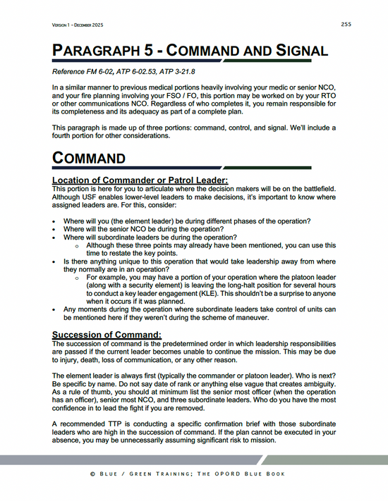 Opordes OPORD Blue Book | Complete TLP & OPORD Guide for BOLC, Ranger School ...