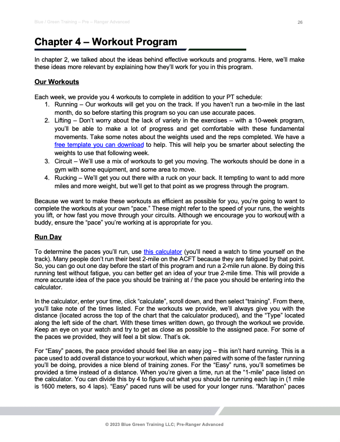 90 Day Pre Ranger Workout | EOUA Blog