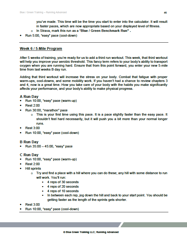 
                      
                        BLUE / GREEN TRAINING RUNNING GUIDE
                      
                    